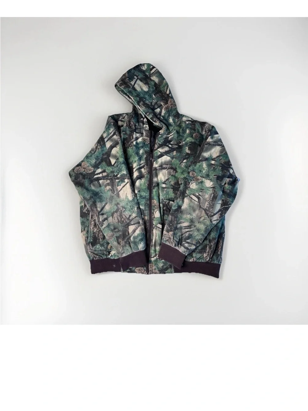 Cabela's Seclusion 3D Konifer Camo Quilted Hunting Jacket Hooded Zip Men’s Large